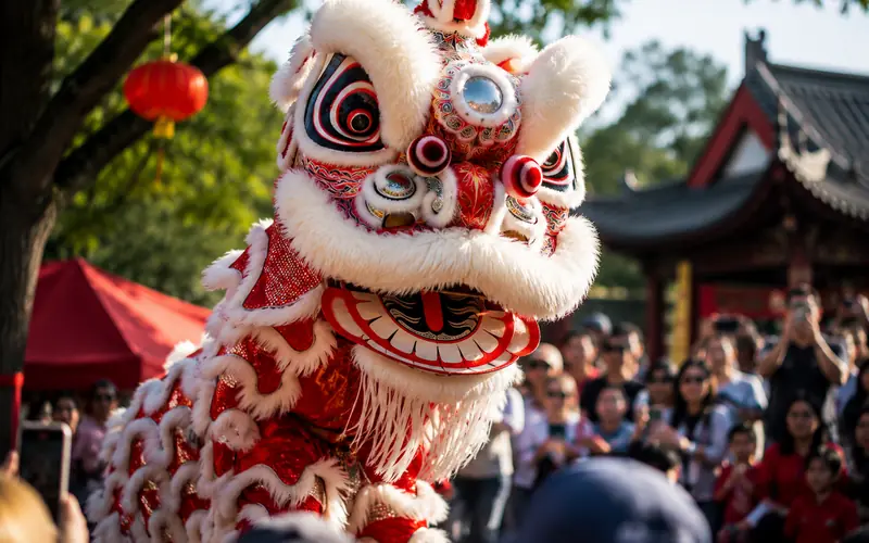 Lion dance performance
